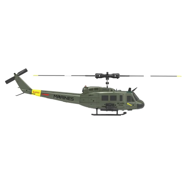 RC ERA C032 UH-1 2.4G 6CH 6-axis Gyroscope 1:48 Scale Huey Altitude Hold Optical Flow Positioning TOF Altitude Hold Flybarless RC Helicopter RTF - Image 3