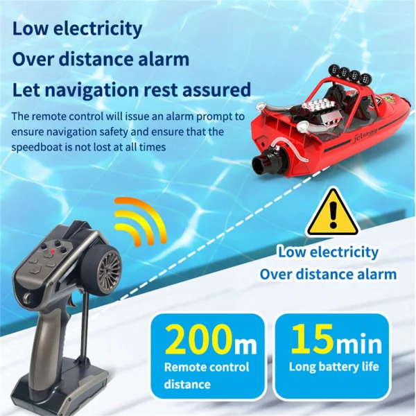 TY XIN 725 2.4G 30km/h RC Boat Jet Speedboat Capsized Reset Waterproof LED Light Remote Control Ship High Speed Vehicles Models - Image 7