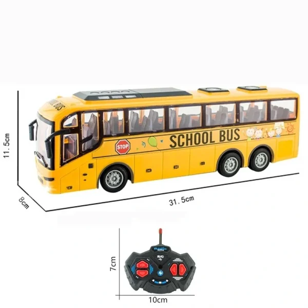 27hz Kids Rc Car Remote Control Electric School Bus with Light Tour For Children Toys Gift - Image 6