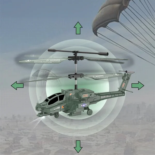 922 2.5 Channel Apache Remote Control Combat Helicopter With Gyroscope Remote Control Electric Remote Control Helicopter - Image 5