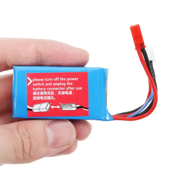 Wltoys 7.4V 1100mAh 20C 2S Lipo Battery JST Plug A949-27 for A949 A959 A969 A979 1/18 RC Vehicles - Image 2