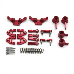 6PCS Upgraded Metal Parts Set Steering Cup Rear Wheel Seat Suspension Arm Upper Linkage Rod Shock Absorber Bracket for Wltoys 284131 284010 284161 K989 K969 1/28 RC Cars Vehicles Models Accessories