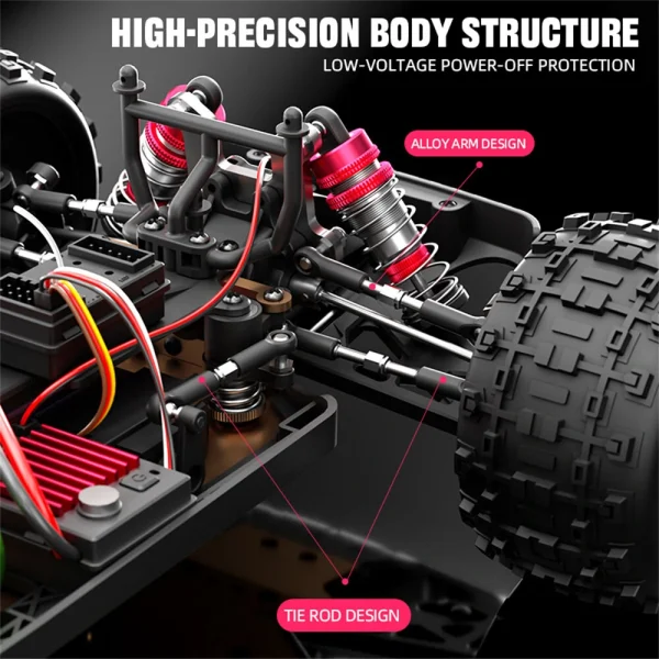 JJRC C8803 RTR 1/12 2.4G 4WD Brushless RC Car Wind Walker High Speed Off-Road Truck Vehicles LED Light Full Proportional Alloy Chassis Oil Filled Shocks Models Electric Toys - Image 4