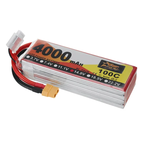 ZOP Power 14.8V 4000mAh 100C 4S LiPo Battery XT60 Plug for RC Drone - Image 2