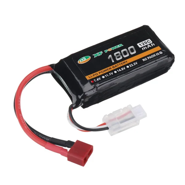 XF POWER 7.4V 1800mAh 120C 2S LiPo Battery T Deans Plug for RC Drone - Image 9
