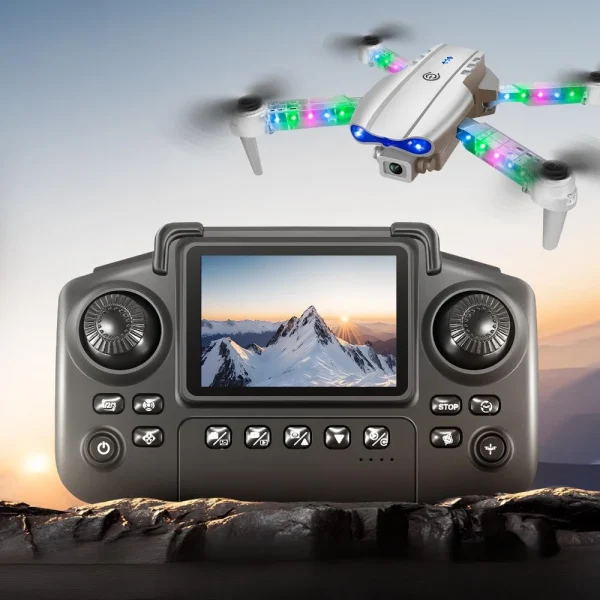 YLR/C E99 / E99D WiFi FPV with LCD Screen Controller HD Dual Camera Lighting Arms Optical Flow Positioning Colorful LED Light Foldable RC Drone Quadcopter RTF - Image 4