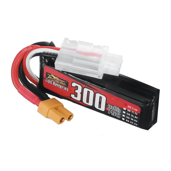 ZOP Power 7.4V 300mAh 75C 2S LiPo Battery With XT30 Plug for DarwinFPV BABY APE/PRO/V2 FPV Drone - Image 2