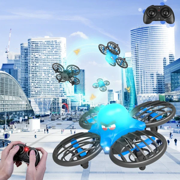 Eachine & FLYHAL F111 Mini Altitude Hold Mode 360 Stunt Tumbling Colorful LED Lights Grid Full Protection Child Gift RC Toys Drone Quadcopter RTF - Image 3