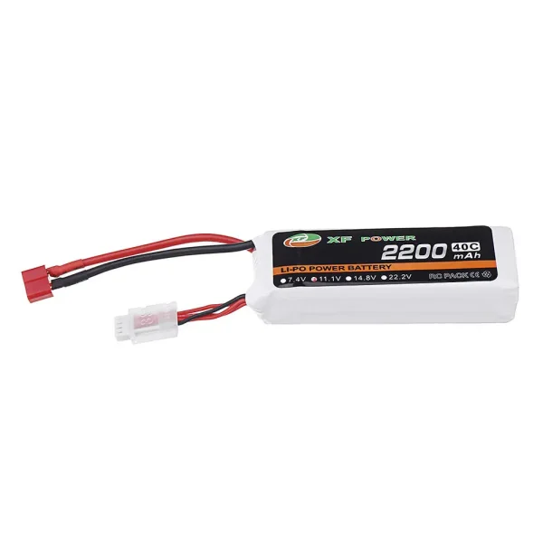 XF POWER 11.1V 2200mAh 40C 3S Lipo Battery T Plug for RC Car Helicopter - Image 5