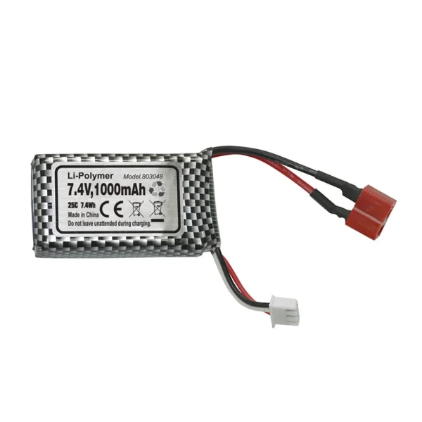Flyhal FC600 HBX 16890A 1/16 RC Car Spare 7.4V 1000mAh 25C T Plug Lipo Battery Vehicles Models Parts - Image 3