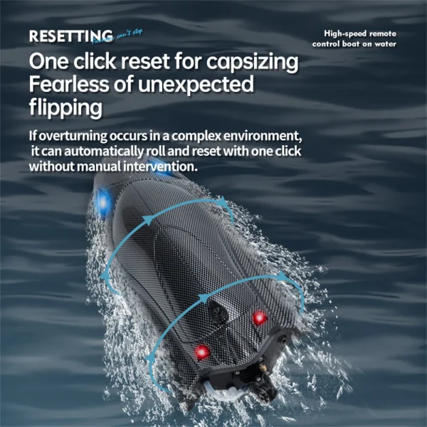 JJRC FY011 2.4G 35km/h RC Boat Jet Pump Ship Waterproof Vehicles Models Capsize Reset LED Light Water Cooling High Speed Remote Control Toys - Image 4