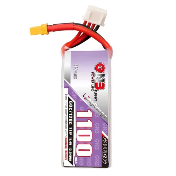Gaoneng GNB 11.4V 1100mAh 60C 3S LiPo Battery XT30 / XT60 Plug for Darwinfpv FoldApe4 RC FPV Racing Drone - Image 2