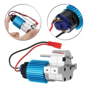 Metal Decelerate Gearbox with 370 Brushed Motor Metal Gear Heatsink Mount Base for WPL B14 B14K B24 B24K B16 B16K B36 B36K C14 C14K C24 C24K JJRC Q60 Q61 MN90 MN90K MN91 MN91K 4WD 6WD Fayee FY001 FY002 Half Scale RC Car Parts