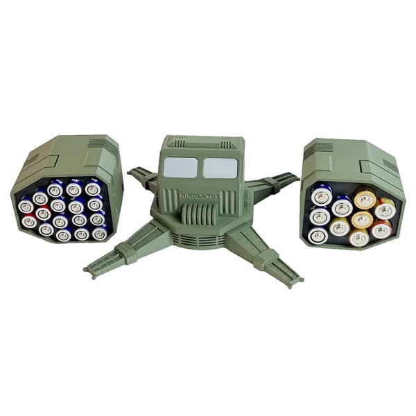 NIKOLATOY Anti-Aircraft Missile Shaped Battery Storage Box 27 Holes Suitable for AA/AAA batteries DIY Novel Creative Appearance Desktop Ornaments Science Discovery Toys - Image 4