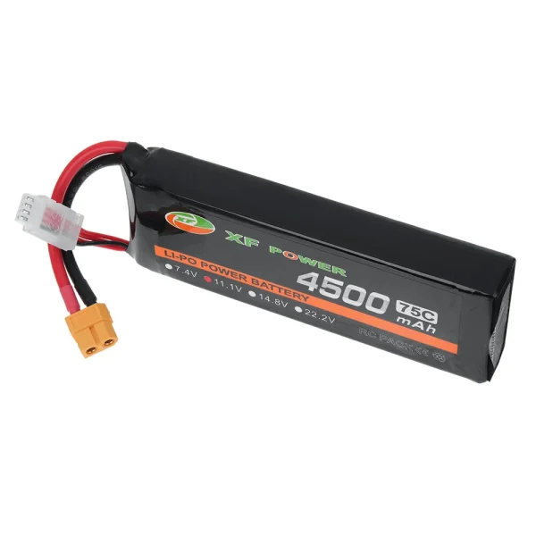 XF POWER 11.1V 4500mAh 75C 3S LiPo Battery XT60 Plug for RC Car - Image 2