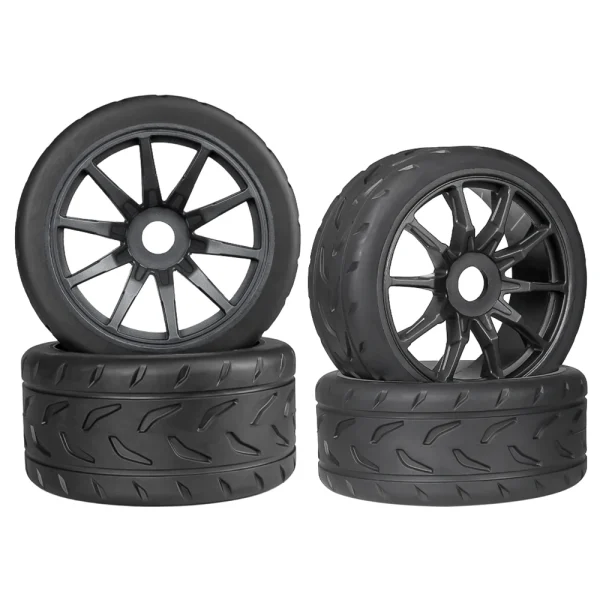 4PCS Eight-Character Pattern Racing Road Wheel Tire Spare Parts for ARRMA 1/7 Firebird FELONY Mustang GT Flat Race RC Car Vehicle Models Accessories - Image 8