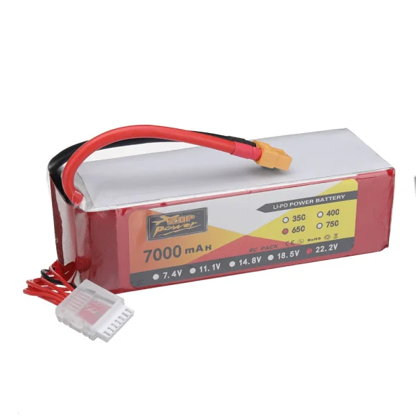 ZOP POWER 22.2V 7000mAh 65C 6S LiPo Battery XT60 Plug for RC Drone - Image 2