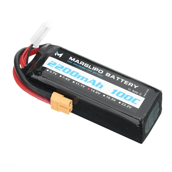 MARSLIPO 14.8V 2200mAh 100C 4S Lipo Battery XT60 Plug for RC Drones - Image 4