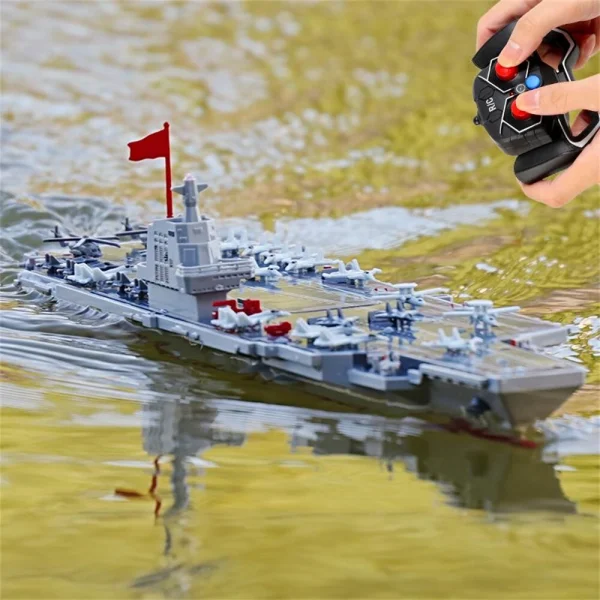 JJRC S19-YW 2.4G Dual Motor RC Simulation Aircraft Carrier RTR Boat Models Toy - Image 9