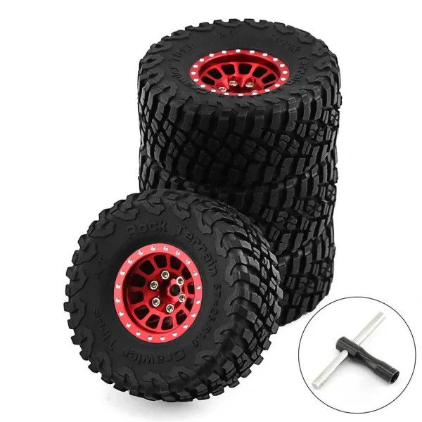 4pcs 1.0 inch Climbing Car Aluminum Alloy RC Car Wheel Tire for 1/18 TRX4M SCX24 FMS FCX18 FCX24 Furitek FX118 Off-road Parts - Image 5