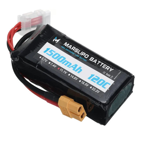 MARSLIPO 11.1V 1500mAh 120C 3S Lipo Battery XT60 Plug for RC Drones - Image 4