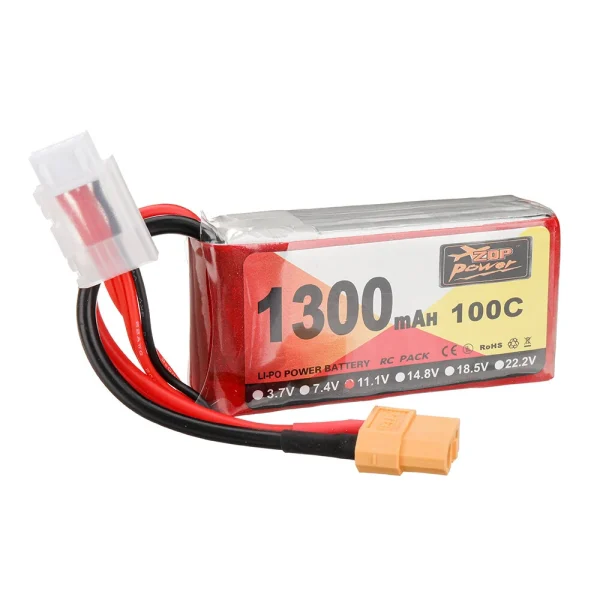 ZOP Power 11.1V 1300mAh 100C 3S LiPo Battery XT60 Plug for RC Drone - Image 2