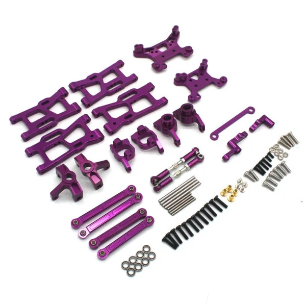 Upgraded Metal Parts Front Rear Suspension Arms Steering Cups C Hubs Rear Wheel Seats Set for Wltoys 124008 124010 1/12 RC Cars Vehicles Models Spare Accessories - Image 2