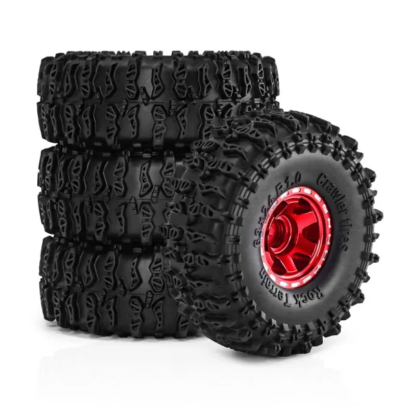 4PCS Upgraded 1 Inch Aluminum Alloy Blade Wheels JC Tire for TRX4M SCX24 FMS24 1/18 Climbing Rock Crawler RC Cars Vehicles Models Spare Parts Accessories - Image 4