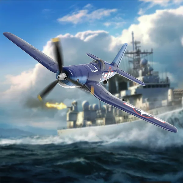 VolantexRC Mini F4U V2 EPP 400mm Wingspan 2.4G 4CH 6-Axis Gyro One Key Aerobatics XPilot Stabilization System RC Airplane Glider Warbird RTF for Beginner - Image 3