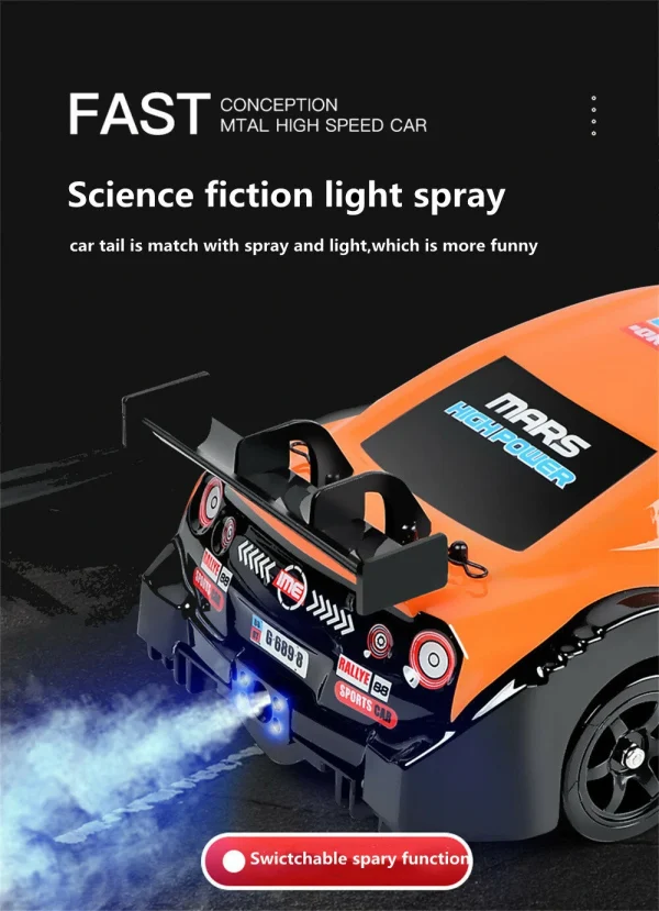 HB Toys SC16A RTR 1/16 2.4G 4WD Drift RC Car Spray LED Light On-Road Vehicles High Speed Models Kids Children Gifts Toys - Image 3