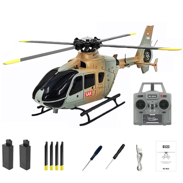 COOLBANK & RC ERA C123 2.4G 6CH 6-Axis Gyro Optical Flow Localization Altitude Hold 1:36 EC135 Scale RC Helicopter RTF - Image 3
