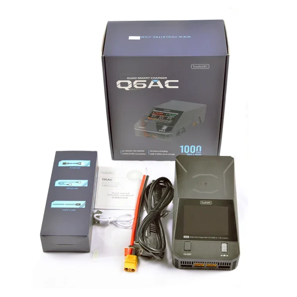 ToolkitRC Q6AC AC 400W DC 1000W 15A*4 Battery Charger Support Wireless Charging for 1-6S LiPo LiHV LiFe Lion LTO 1-16S NiMH 1-10S PB Battery - Image 8