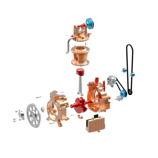 TECHING DM117 All-metal Mini Single-cylinder Engine Model High Challenge Assembled Kit DIY Excellent STEM Toys Scientific Exploration Discovery - Image 2