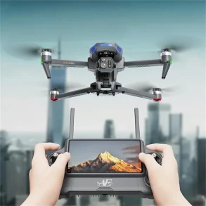AE30 GPS 10KM 5G Repeater Digital FPV with 4K HDR Video 5X ZOOM Dual Camera 3-Axis EIS Gimbal 360 Ultrasonic Lift Obstacle Avoidance 7.2inch Touchable LCD Screen Controller Brushless Foldable RC Drone Quadcopter RTF