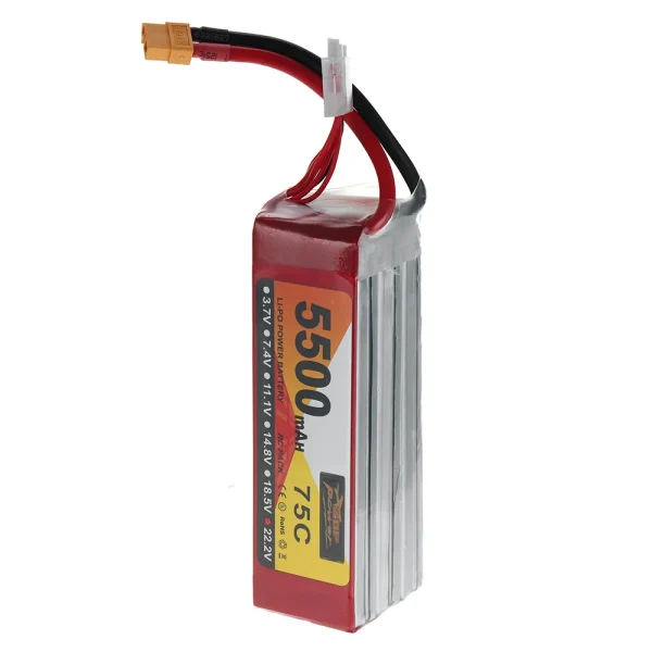 ZOP Power 22.2V 5500mAh 75C 6S LiPo Battery XT60 Plug for RC Drone - Image 4