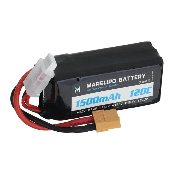 MARSLIPO 11.1V 1500mAh 120C 3S Lipo Battery XT60 Plug for RC Drones - Image 2