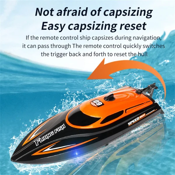 HXJRC HJ812 2.4G 4CH RC Boat High Speed LED Light Speedboat Waterproof 25km/h Electric Racing Vehicles Models Lakes Pools Remote Control Toys - Image 7
