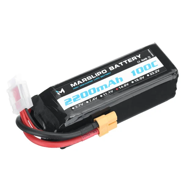MARSLIPO 14.8V 2200mAh 100C 4S Lipo Battery XT60 Plug for RC Drones - Image 5