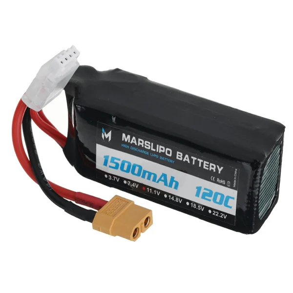 MARSLIPO 11.1V 1500mAh 120C 3S Lipo Battery XT60 Plug for RC Drones - Image 3
