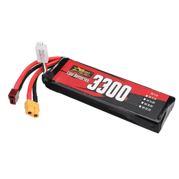ZOP Power 2S 7.4V 3300mAh 120C 17.09Wh LiPo Battery XT60 Plug for RC Car - Image 2