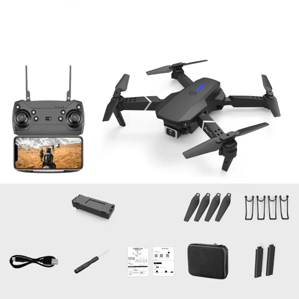 LSRC E88 PRO / LS-E525 Mini WiFi FPV with 4K 720P HD Dual Camera Altitude Hold Mode Foldable RC Drone Quadcopter RTF - Image 9