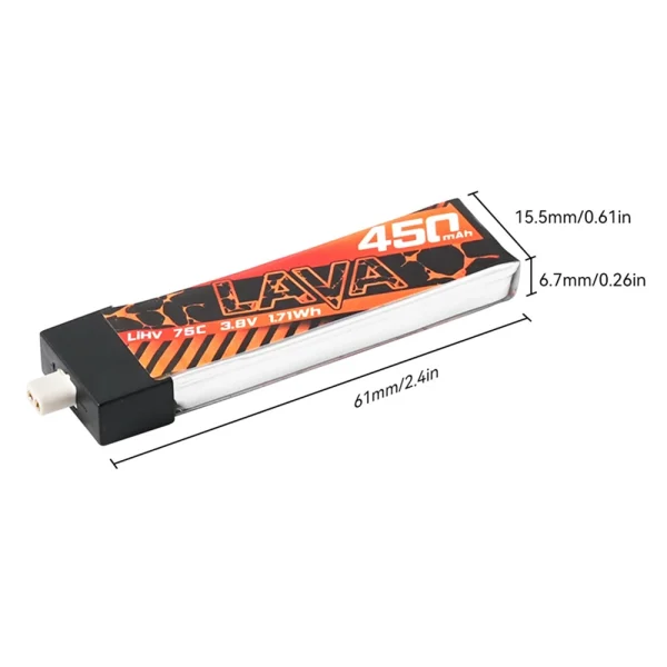4 PCS / 8PCS BETAFPV 3.8V 450mAh 75C 1S LiHV Battery High Performance Z-Folding Process BT2.0 Connector for Air75 FPV Racing Drone - Image 2