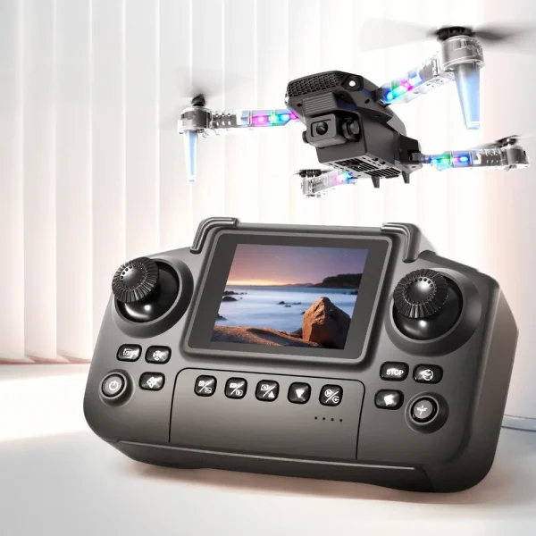 YLR/C E88 / E88D WiFi FPV with LCD Screen Controller HD Dual Camera Lighting Arms Optical Flow Positioning Colorful LED Light Foldable RC Drone Quadcopter RTF - Image 3