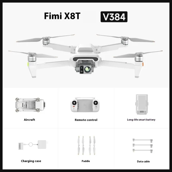 FIMI X8T V384 Roklink 5.0 20KM FPV With 48MP Wide-Angle Tele 18mm Thermal Lens Triple Camera Gimbal AI Super Night Video 47mins Flight Time Foldable RC Drone Quadcopter RTF - Image 6