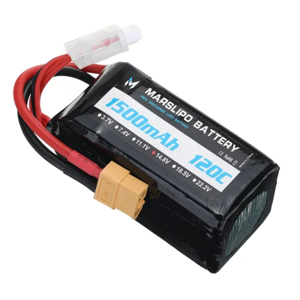 MARSLIPO 14.8V 1500mAh 120C 4S Lipo Battery XT60 Plug for RC Drones - Image 4