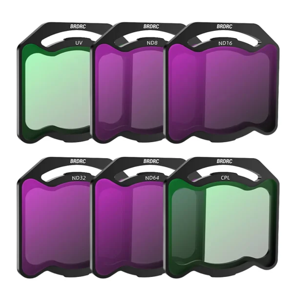 BRDRC Sport Camera Lens Filter Aluminum Alloy Frame Optical Glass UV CPL ND8 ND16 ND32 ND64 Combo Set for O4 Air Unit Pro RC Drone Quadcopter - Image 6