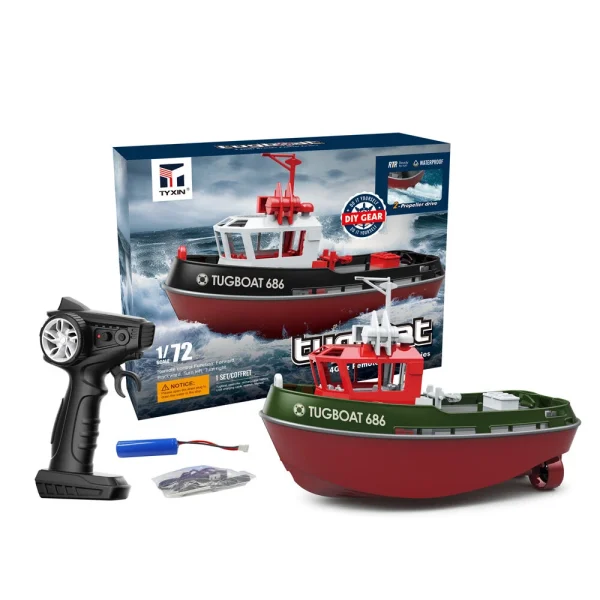TY XIN 686 2.4G 1/72 Rc Boat Powerful Dual Motor Wireless Electric Remote Control Tugboat Model Toys for Boys Gift - Image 6