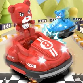 2PCS JJRC Q195 2.4G RC Battle Bumper Cars Amusement Park Arena LED Light Music One Click Vehicles Models Multiplayer Competiton Spin Stunt Toys