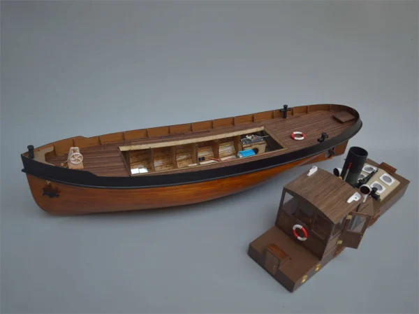 Tony Ray Aero Model 1/18 Mini 1930s Steam Tug Boat RC Ship DIY Full KIT Unassembled w/ Motor ESC Servo Micro Toys - Image 6