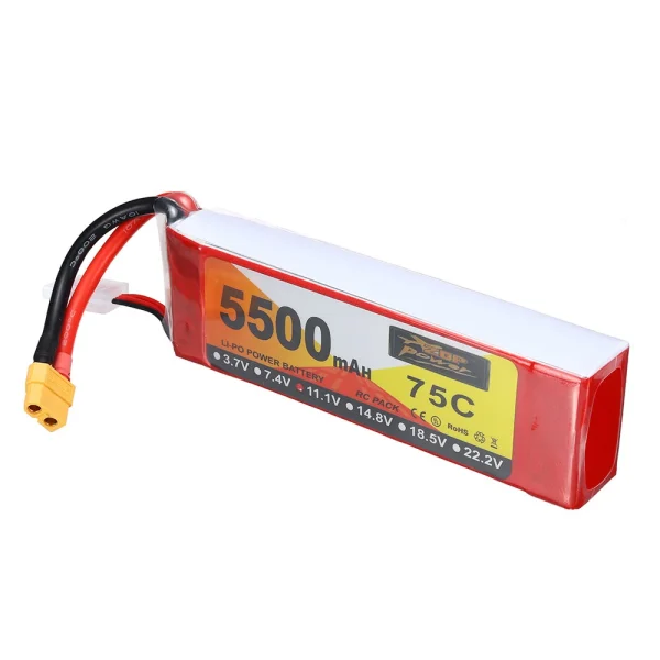 ZOP Power 11.1V 5500mAh 75C 3S LiPo Battery XT60 Plug for RC Drone - Image 4